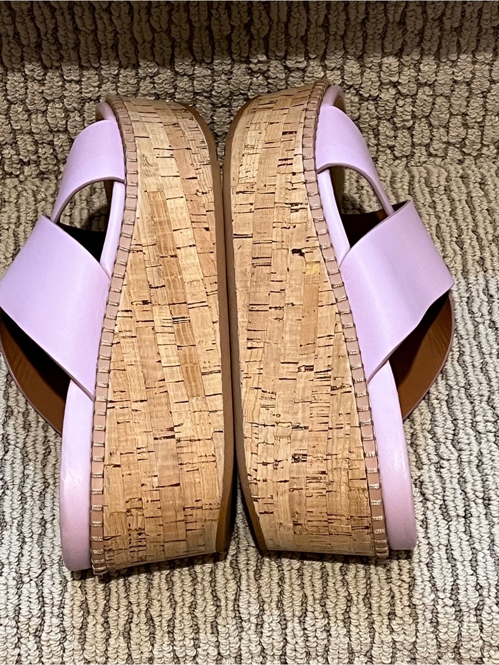 Fitflop Eloise Crisscross Cork-Platform Slides in  Wild Lilac - Sz 7 - Picture 3 of 10